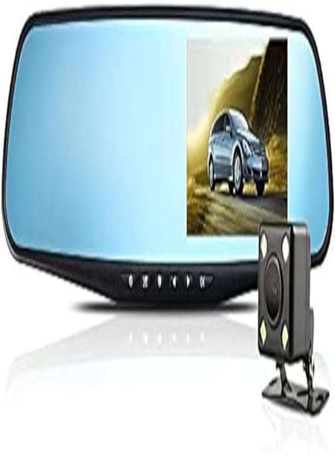 Toby's 4.3 Inch 1080HD Dash Cam Video Recorder Dual Lens Rear-view Mirror Car Camera DVR